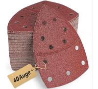 Set di 80 smerigliatrici triangolari, 105 x 152 mm (93 x 93 mm), 40 granularità, 11 fori per Bosch PSM 100A, PSM 160, PSM 200 AES, PSM 18, per legno, metallo, plastica