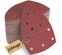 Set di 80 smerigliatrici triangolari, 105 x 152 mm (93 x 93 mm), granularità 320, 11 fori per Bosch PSM 100A, PSM 160, PSM 200 AES, PSM 18, per legno, metallo, plastica