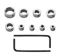 Set di 9 anelli di arresto di profondità, punta per trapano 3/4/5/6/8/10/10/12/16 mm, limitatore di profondità con 2 chiavi a brugola, controllo preciso della profondità di foratura, utensile per la