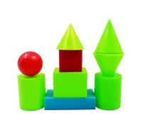AWHAO Set di 9 blocchi di forme geometriche 3D, giocattoli educativi per l'apprendimento per la casa