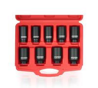 Set di 9 bussole a percussione per mozzo con attacco 1/2", 29, 30, 31, 32, 33, 34, 35, 36, 38 mm