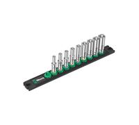 Set di 9 bussole lunghe Zyklop 1/4" WERA Nuss-Magnetleiste A Deep 1