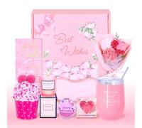 Set di 9 cesti regalo rosa, per spa, regalo di buon soccorso, regalo di compleanno per lei, moglie, insegnante, fidanzata, amici, sorella