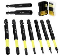 Set di 9 chiavi a brugola con codolo esagonale metriche da H1,5 a H10 con design per progetti di avvitatore a impatto