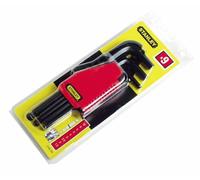 Set di 9 chiavi a brugola STANLEY con sfera, misure da 1,5 a 10 mm.