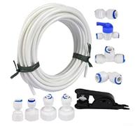 Set di 9 connettori per tubi di ingresso dell'acqua, tubo da 20 metri, per filtro dell'acqua RO, raccordo per filtro dell'acqua da 6,3 mm, connettore dritto Pushfit