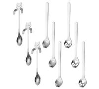 Set di 9 cucchiai per artigli di gatto in acciaio inossidabile, cucchiaio da dessert carino, regalo per donna, decorazione della cucina, ideale per gli amanti dei gatti