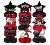 Set di 9 decorazioni per feste di laurea, per prom night, a nido d'ape di miele, decorazione da tavolo, congratulazioni, classe 2025, decorazione per feste di laurea
