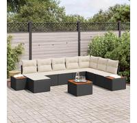Set di 9 divani da giardino in rattan sintetico, 319 x 209 x 85 cm, robusto, per terrazze e esterni, comodi mobili lounge con spazio di archiviazione