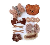 Set di 9 fermagli per capelli per ragazze, set di fermagli per capelli, fiocco, fermagli per capelli, per ragazze, fermagli per capelli a fiori