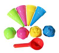 Set di 9 Giocattoli da Spiaggia, Set da Gioco per Gelato in plastica con Coni Gelato, Paletta e Coperchio, di Giocattolo, Giocattoli per la Sabbia per Bambini Piccoli, di gi