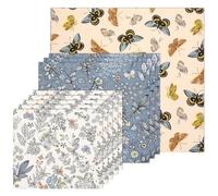 Set di 9 involucri per alimenti in cera d'api, riutilizzabili, in cera d'api, per conservare alimenti, pane, panini, formaggi, frutta, sandwich, coperture per ciotole