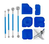 Set di 9 kit calafataggio silicone, 4 Strumenti a Sfera in Metallo e 5 Spatola per Silicone, kit calafataggio per Finitura Fughe in Cucina e Bagno
