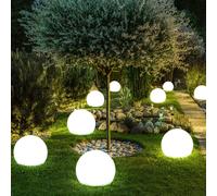 Set Di 9 Luci A Sfera LED Solari Con Picchetto Per Terreno Per Parco