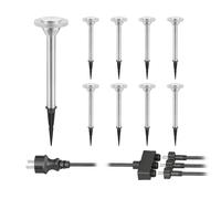 Set di 9 luci da giardino a LED ALF cromo opaco con picchetto a terra per [EEK: G]