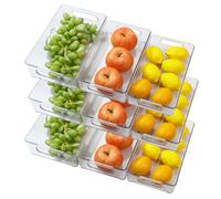 Set di 9 Organizer per Frigorifero,Organizer da Cucina(3 Taglie),Contenitori Frigo Trasparente,Adatto a Cucina, Cassetto, Congelatore, Bagno, Dispensa (9)