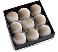 Set di 9 ornamenti da appendere per albero di Natale in velluto con palline leggere che forniscono un'elegante decorazione stagionale e uno stile festivo per la casa (XM0170S, color cachi)