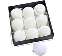 Set di 9 ornamenti da appendere per albero di Natale in velluto con palline leggere che forniscono un'elegante decorazione stagionale e uno stile festivo per la casa (XM0170S, color crema)