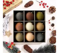 Set di 9 ornamenti natalizi da appendere in velluto, galvanizzati ed europei, per decorare l'albero (A)