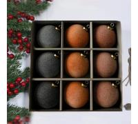 Set di 9 palline da appendere, ornamenti natalizi da appendere, per albero di Natale, vacanze, casa, feste (D)