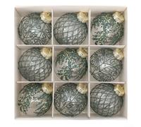 Set di 9 palline di Natale trasparenti in PET per vari ambienti interni, tra cui case, uffici e hotel, con passanti per appendere per un facile posizionamento (verde)