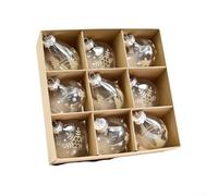 Set di 9 palline di plastica trasparente da appendere, ornamenti da | Plastica PET infrangibile, sicura per bambini e animali domestici, colori vivaci, set da 9 pezzi, albero da casa e ufficio