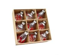 Set di 9 palline di plastica trasparente da appendere, ornamenti | Plastica PET infrangibile, sicura per bambini e animali domestici, colori vivaci, set da 9 pezzi, albero da casa e ufficio