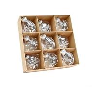 Set di 9 palline di plastica trasparente, ornamenti da appendere per le | Plastica PET infrangibile, sicura per bambini e animali domestici, colori vivaci, set da 9 pezzi, albero da casa e ufficio