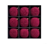 Set di 9 palline per albero di Natale, 10 cm, palline decorative da appendere, per albero di Natale, decorazioni natalizie e per la casa, nucleo in plastica sotto una morbida finitura in velluto