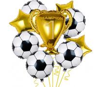 Set di 9 palloncini da calcio con trofeo e stelle, per feste sportive