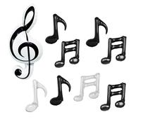 Set di 9 palloncini in lamina a forma di nota musicale, 45,7 cm, chiave di violino e palloncini neri argentati per feste a tema musicale, concerti, recital, eventi scolastici