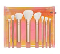 Set di 9 pennelli per il trucco Real Techniques The Wanderer, per ombretto liquido, cremoso e in polvere, fondotinta, correttore, blush e contouring, pennelli da viaggio, idea regalo, set di pennelli,