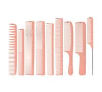 Set di 9 pettini per lo styling dei capelli, professionale, a denti fini e larghi, pettine a coda antistatica per parrucchieri