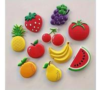 Set di 9 pezzi di calamite da frigo a forma di frutta colorata, calamite per frigorifero in plastica a forma di frutta, per lavagna, decorazione della casa - set di calamite senza batteria - magneti d