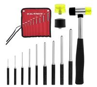 Set di 9 pezzi di punch per pistola, per armaioli, artigianato e riparazioni con borsa per il trasporto e martello, 1/16 pollici