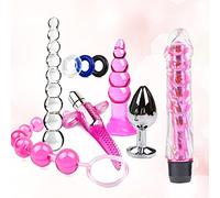 Set di 9 pezzi di set di tappi in silicone per massaggio rilassante serie rosa fantasia in silicone per uomini e donne che abbinano giocattoli