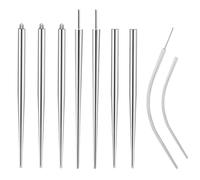 Set di 9 Piercing Conici in Acciaio Chirurgico 14G, 16G e 18G, Aghi per Piercing per Orecchie, Naso, Labbro, Lingua, Capezzolo, Ombelico, Accessori per Piercing per Principianti e Professionisti