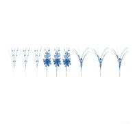 Set di 9 plettri natalizi in plastica, tra cui 3 disegni unici, adatti per albero di Natale e decorazione centrotavola (blu)