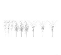 Set di 9 plettri natalizi in plastica, tra cui 3 disegni unici, adatti per albero di Natale e decorazione centrotavola (argento)