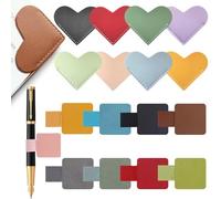 Set di 9 Porta Penne Autoadesivo e 9 Segnalibro a Forma di Cuore Portapenne in Pelle Colorata e Segnalibri in Pelle Accessori Libri Eleganti e Resistenti Adatti per Uffici Scuole Case Regali