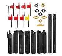 Set di 9 portautensili per tornio con gambo da 16 mm, con inserti in carburo