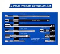 SET DI 9 PROLUNGHE MISTE X CHIAVI A BUSSOLA DA 1/4 - 3/8 - 1/2 ATTACCO "WOBBLE"