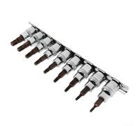 Set di 9 punte a stella a 5 punte per cacciavite Torx 3/8 di pollice adattatore manicotto per -T50