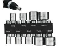 Set di 9 punte per cacciavite, cacciavite magnetico con gambo esagonale da 5-13 mm, set di dadi magnetici con gambo esagonale da 1/4", set di driver metrico a cambio rapido, adattatore per presa