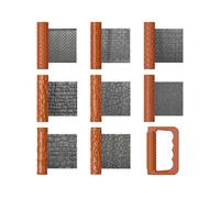 Set di 9 Rulli per Texture In Argilla con Manico, per Creare Terreni, Strade, Pietre, Muri e Tetti Stampati In 3D per Lavori In Argilla.