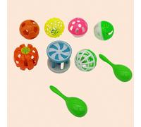 Set di 9 sonaglini a forma di uccello per masticare, giocare e addestrare, giocattolo colorato per la gabbia di pappagalli, parrocchetti, cocorite, adatto anche per piccoli animali domestici come gatt