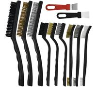 Set di 9 spazzole per la pulizia in ottone/acciaio inossidabile/nylon con 2 palette, spazzola metallica per la rimozione della ruggine, spazzola manuale antiruggine