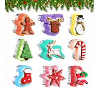 Set di 9 stampi natalizi per biscotti natalizi con stampini in acciaio inox PP per cuocere, pan di zenzero, albero di Natale, fiocco di neve, pupazzo di neve, Babbo Natale, renna