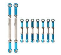 Set di 9 tiranti in lega di alluminio, set di tiranti per RC per auto RC WL Toys 1/10 K949, pezzi di ricambio lavorati con precisione CNC, ad alta resistenza e durata, per modelli (Blu K949-015B)