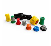 Set di 9 ugelli a gomito per spruzzatori a pressione a zaino e zaino, ventola piatta a 110°, cono cavo, cono atomizzatore, cono completo, deflettore, induzione dell'aria, filtri a tazza e cappello a